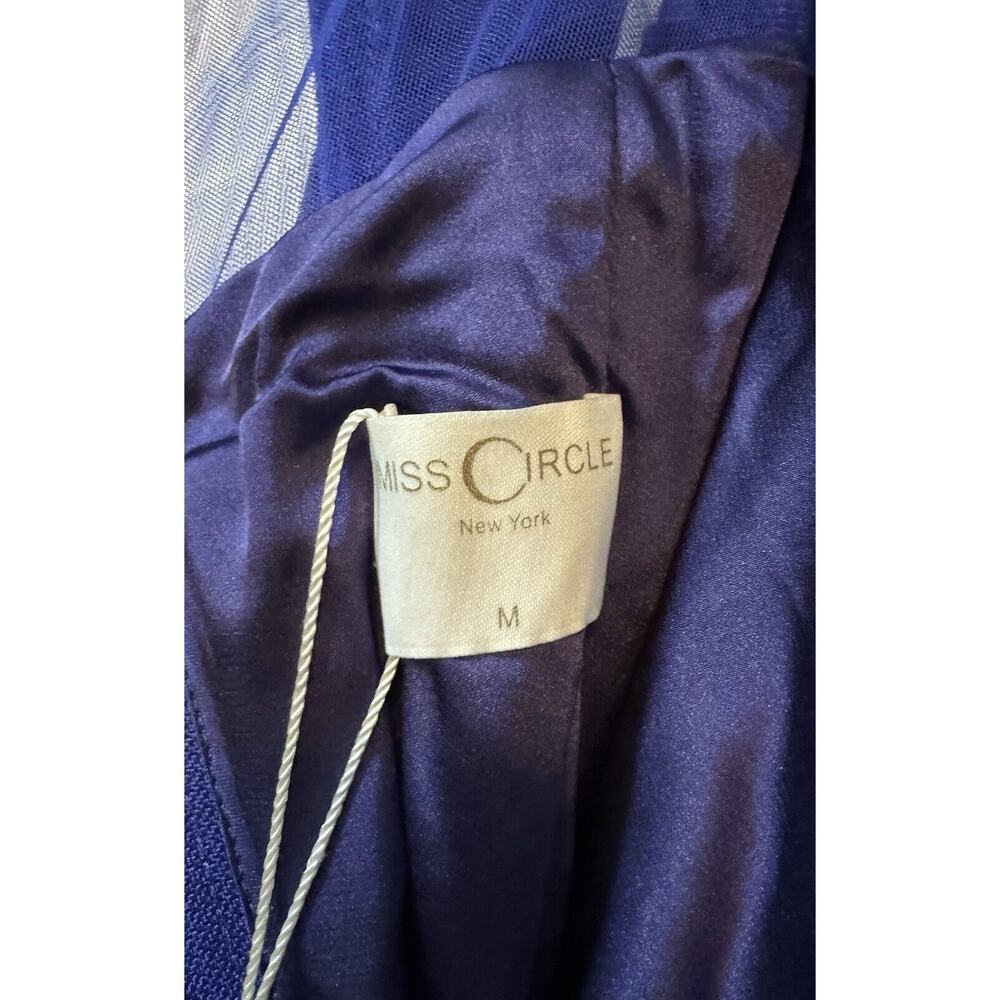 NWT Miss Circle Navy Blue Velvet Corset Long Slit Gown Size Medium - Picture 15 of 16